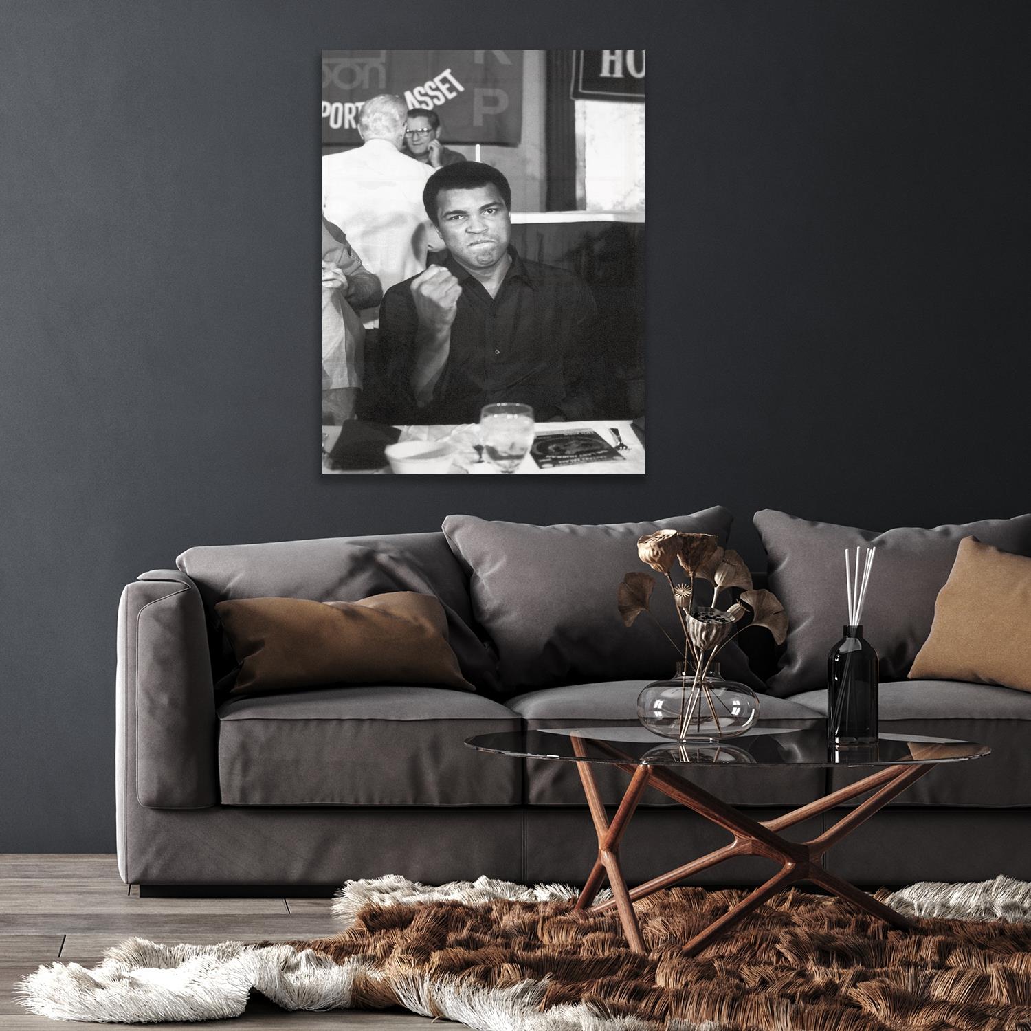 queence Acrylglasbild »Muhammad Ali«, Schwarz-Weiss-Mann-Stars, Fine Art-Print in Galeriequalität von queence