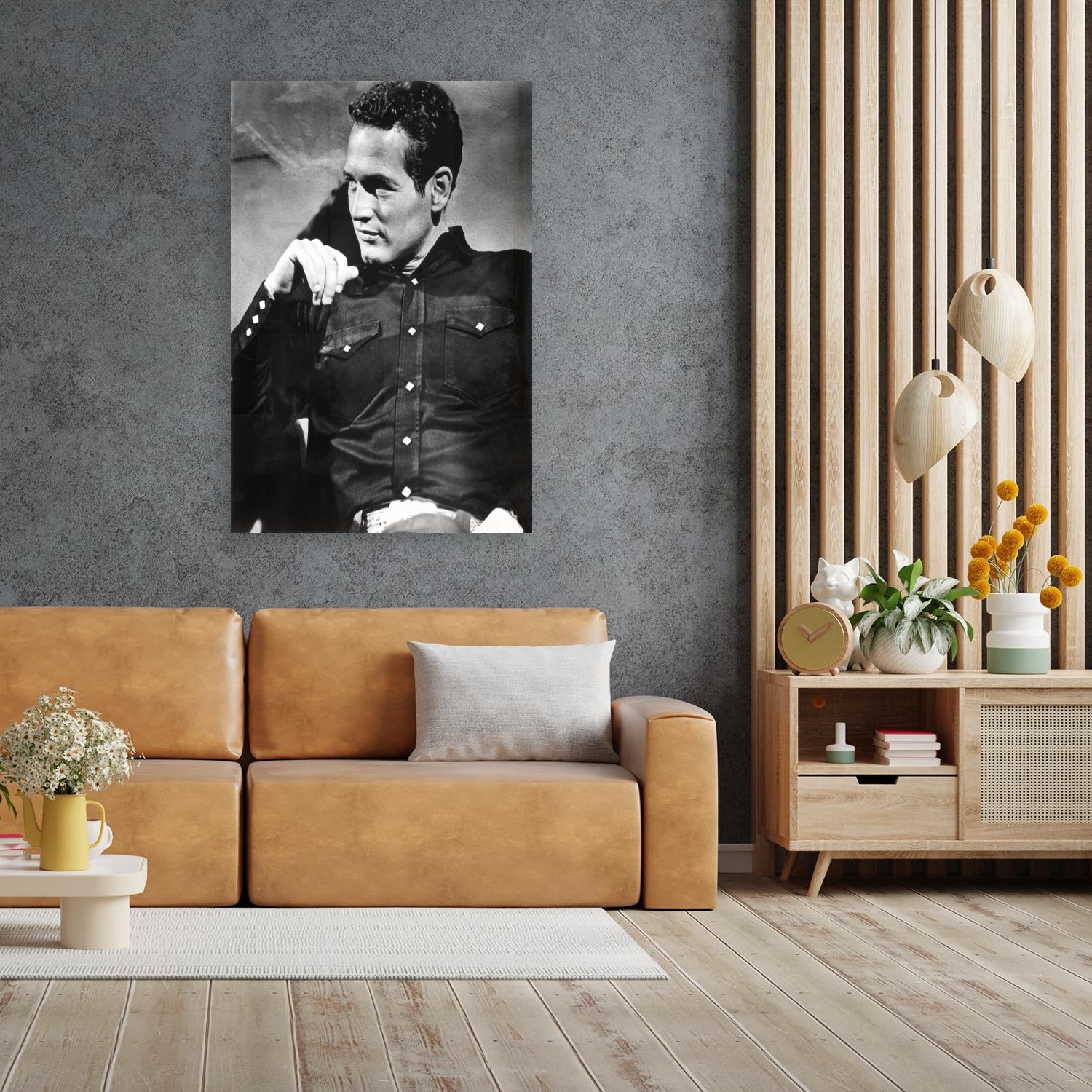 queence Acrylglasbild »Paul Newman«, Schwarz-Weiss-Mann-Stars-Portrait-Foto-Film, Fine Art-Print in Galeriequalität von queence