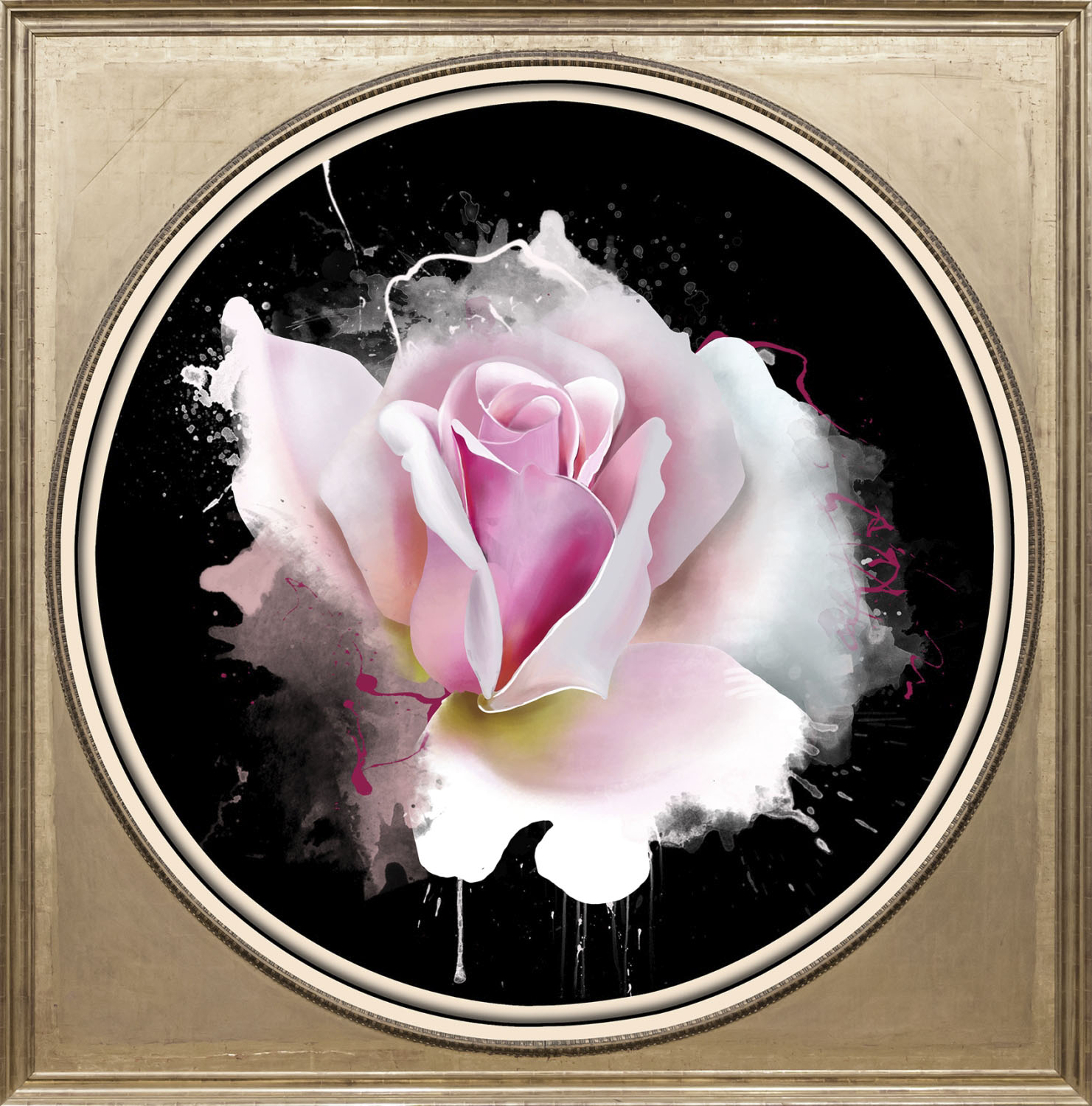 queence Acrylglasbild »Rose«, Blumen-Blumenbilder-Kunst-Pflanzen-Pflanzenbilder-Gemälde, Fine Art-Print in Galeriequalität von queence