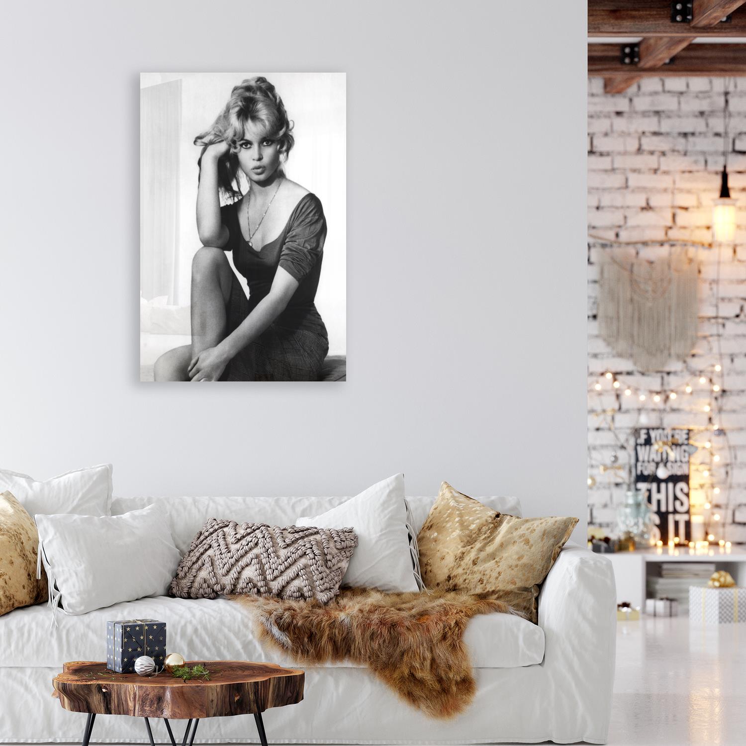 queence Acrylglasbild »Brigitte Bardot«, Schwarz-Weiss-Frau-Stars-Portrait-Foto-Film-Filmfiguren-Filmszene, Fine Art-Print in Galeriequalität von queence