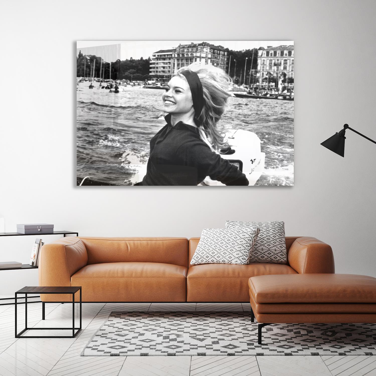 queence Acrylglasbild »Venezia«, Schwarz-Weiss-Stars-Frau, Brigitte Bardot, Fine Art-Print in Galeriequalität von queence