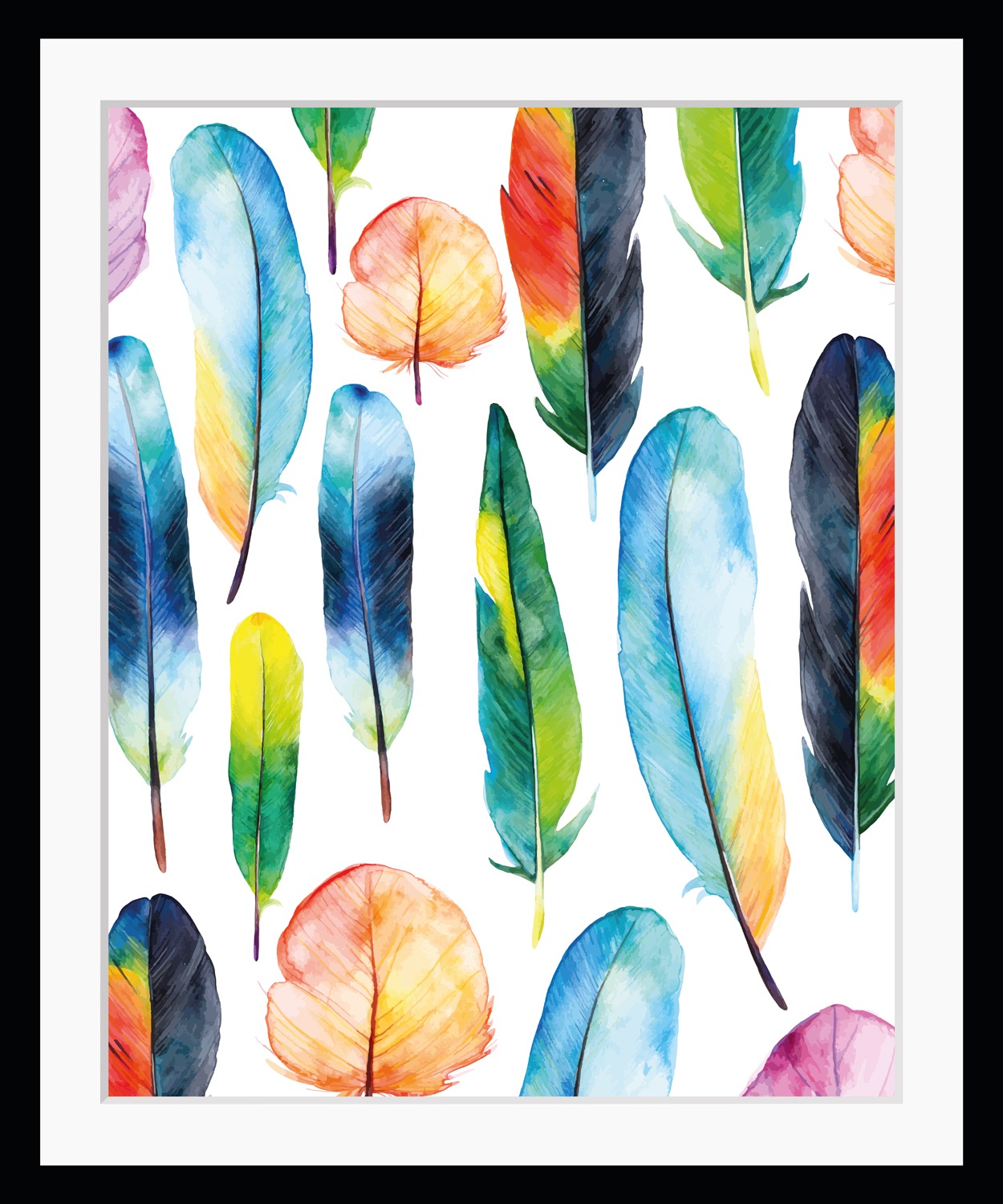 queence Bild »Agathe«, Federn-Kunst, HD Premium Poster-Druck inkl. Holzrahmen queence Bild »Agathe«, Federn-Kunst, HD Premium Poster-Druck inkl. Holzrahmen von queence