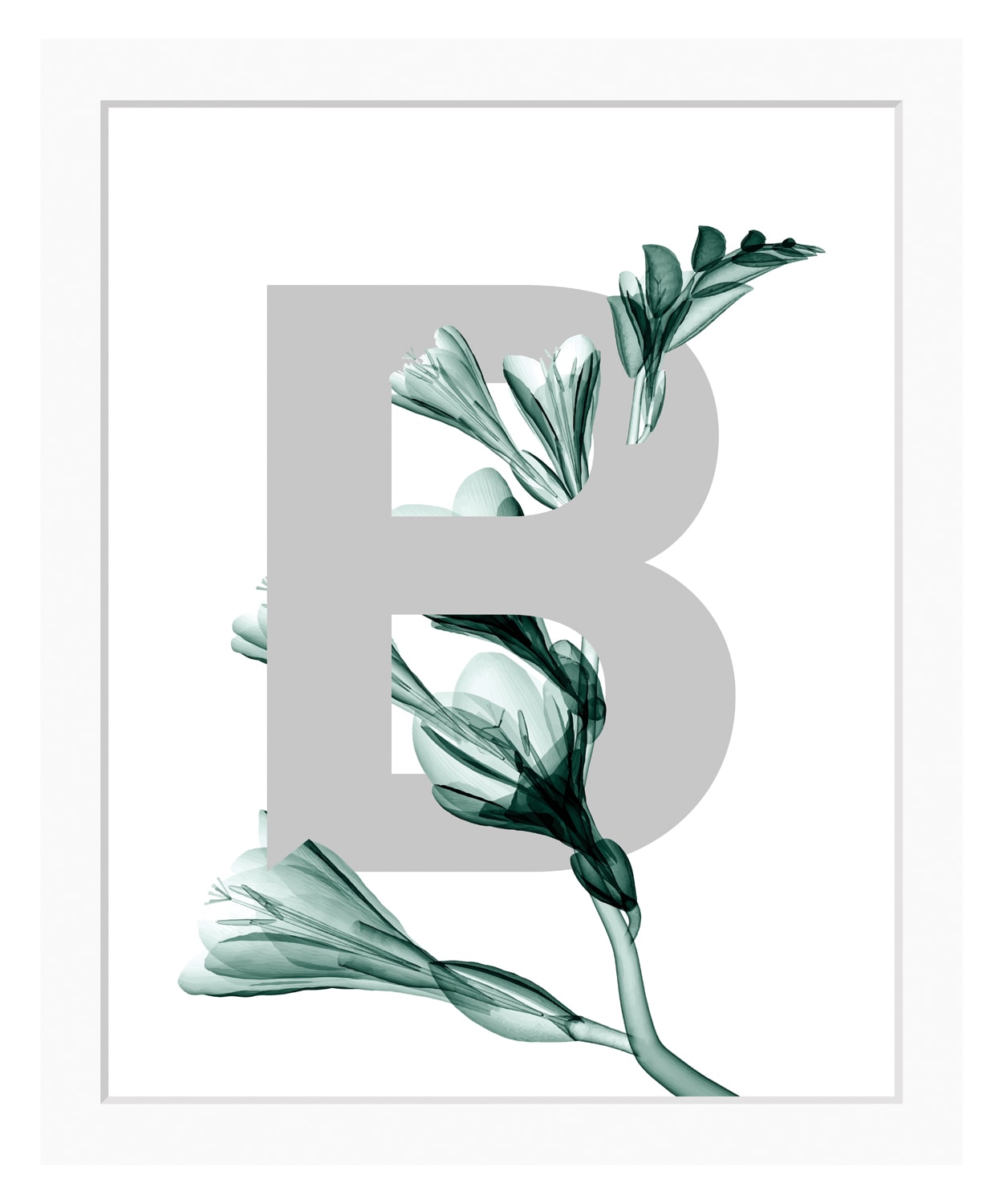 queence Bild »B-Flower«, Buchstaben, gerahmt, Blätter, Blume queence Bild »B-Flower«, Buchstaben, gerahmt, Blätter, Blume von queence