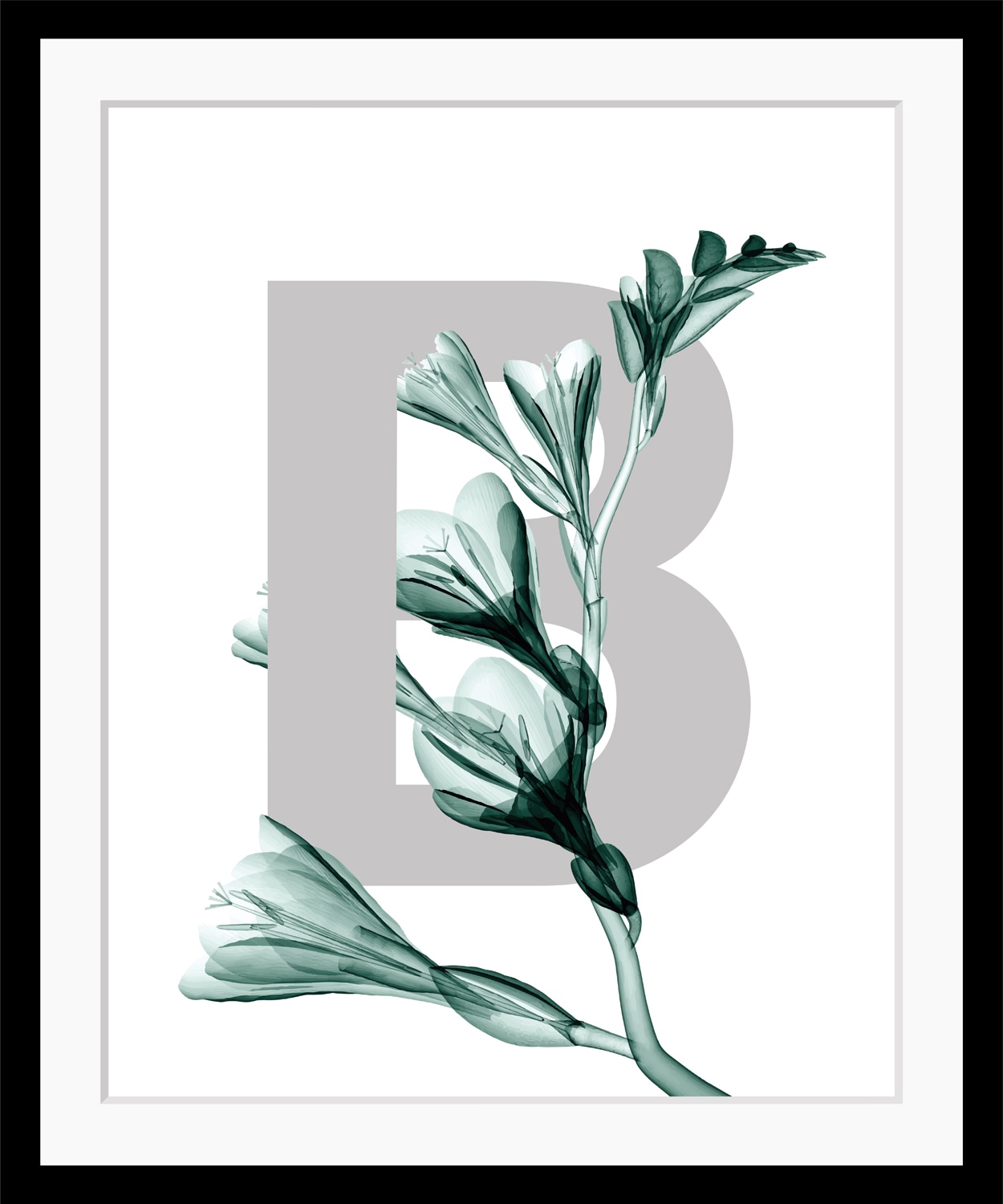 queence Bild »B-Flower 2.0«, Buchstaben, Blume, Blätter, gerahmt queence Bild »B-Flower 2.0«, Buchstaben, Blume, Blätter, gerahmt von queence