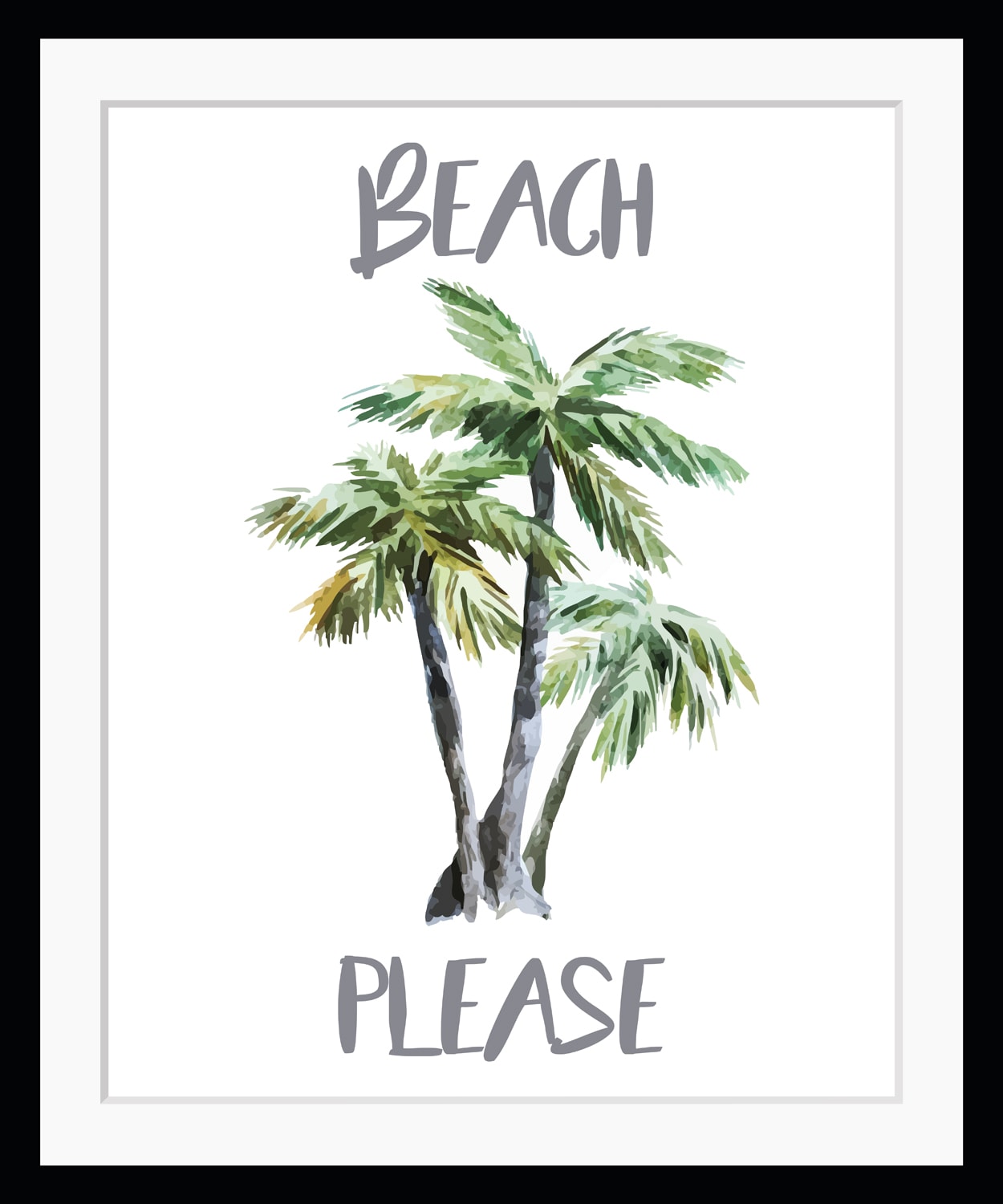 queence Bild »BEACH PLEASE«, Palmen-Humor-Schriftzug-Sprüche & Texte, HD Premium Poster-Druck inkl. Holzrahmen queence Bild »BEACH PLEASE«, Palmen-Humor-Schriftzug-Sprüche & Texte, HD Premium Poster-Druck inkl. Holzrahmen von queence
