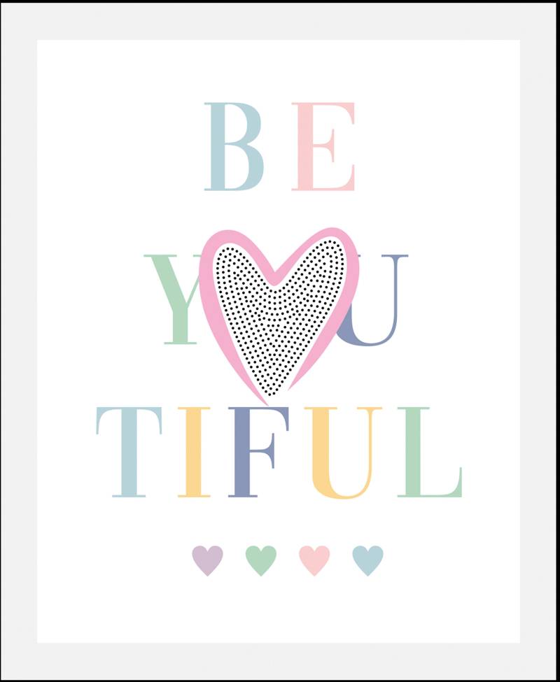 queence Bild »Be-You-Tiful«, Schriftzüge, (1 St.), gerahmt von queence