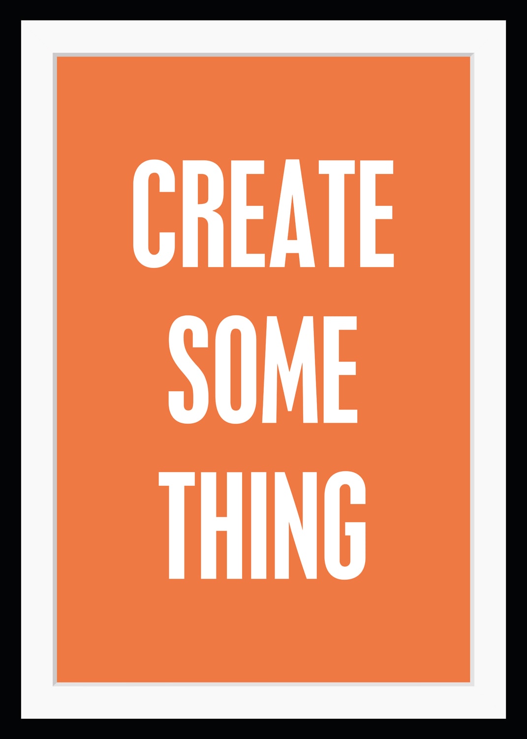 queence Bild »CREATE SOMETHING«, Sprüche & Texte, HD Premium Poster-Druck inkl. Holzrahmen von queence