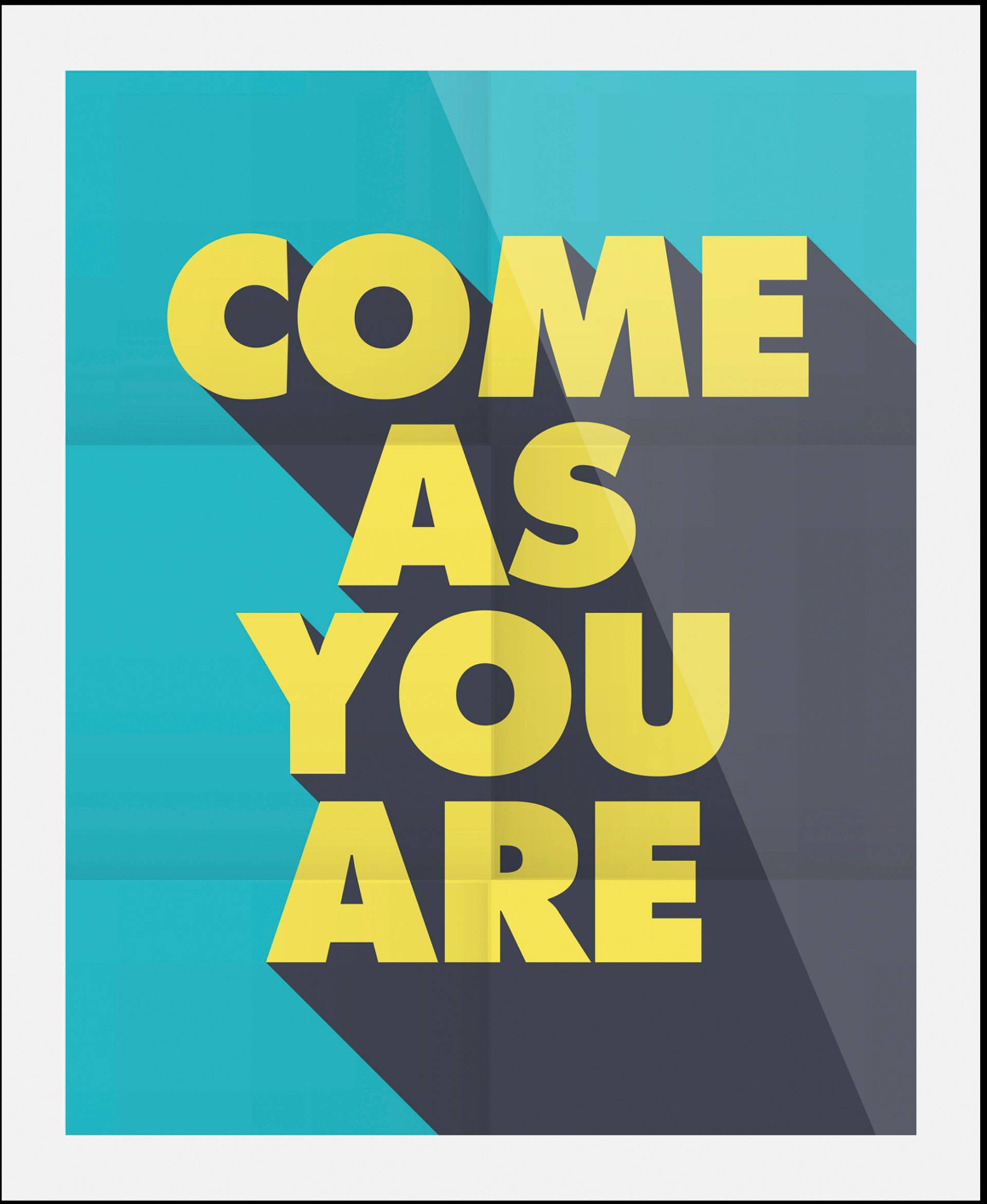 queence Bild »Come as you are«, Schriftzüge-Schriftzug-Motivationsbilder-Kunst-Liebessprüche, (1 St.), HD Premium Poster-Druck inkl. Holzrahmen von queence