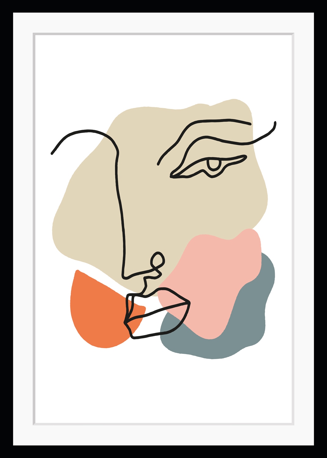 queence Bild »Dean«, Abstrakt-Figuren-Kunst-Gemälde-Gesicht, HD Premium Poster-Druck inkl. Holzrahmen queence Bild »Dean«, Abstrakt-Figuren-Kunst-Gemälde-Gesicht, HD Premium Poster-Druck inkl. Holzrahmen von queence