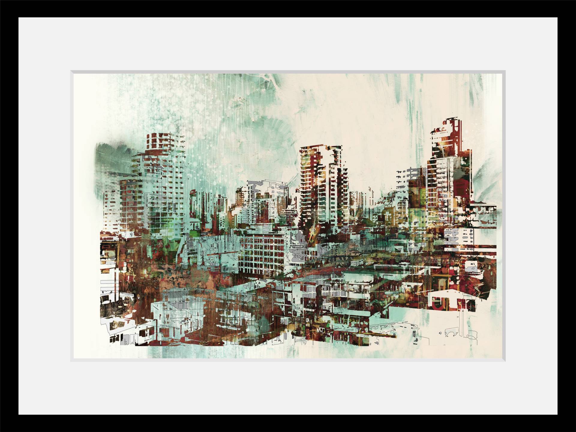 queence Bild »Derya«, Städte-Stadt-Gebäude-Kunst-Himmel, HD Premium Poster-Druck inkl. Holzrahmen queence Bild »Derya«, Städte-Stadt-Gebäude-Kunst-Himmel, HD Premium Poster-Druck inkl. Holzrahmen von queence