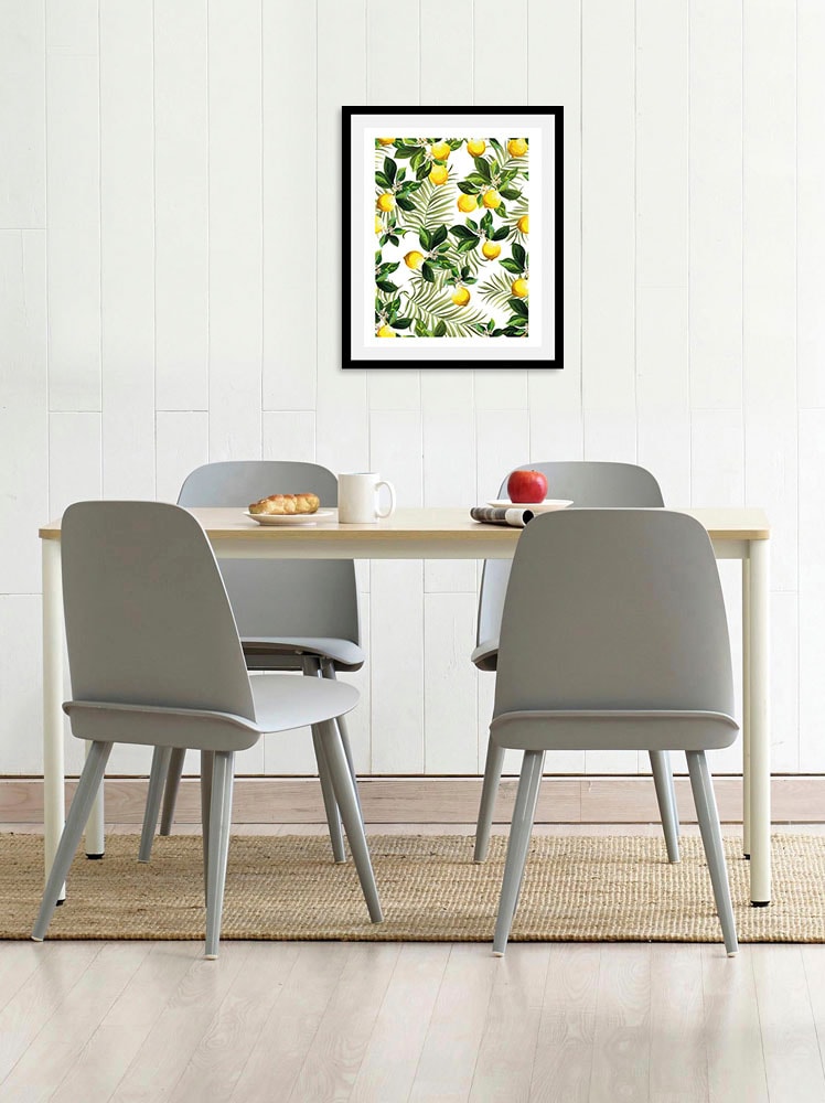 queence Bild »Lemons«, Obst-Obst Bilder-Essen-Lebensmittel-Kunst, (1 St.), HD Premium Poster-Druck inkl. Holzrahmen von queence