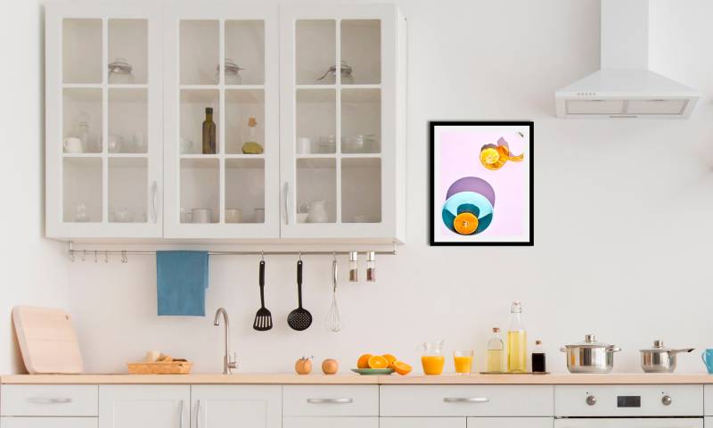 queence Bild »Felina«, Obst-Obst Bilder-Essen-Lebensmittel-Kunst, (1 St.), HD Premium Poster-Druck inkl. Holzrahmen von queence