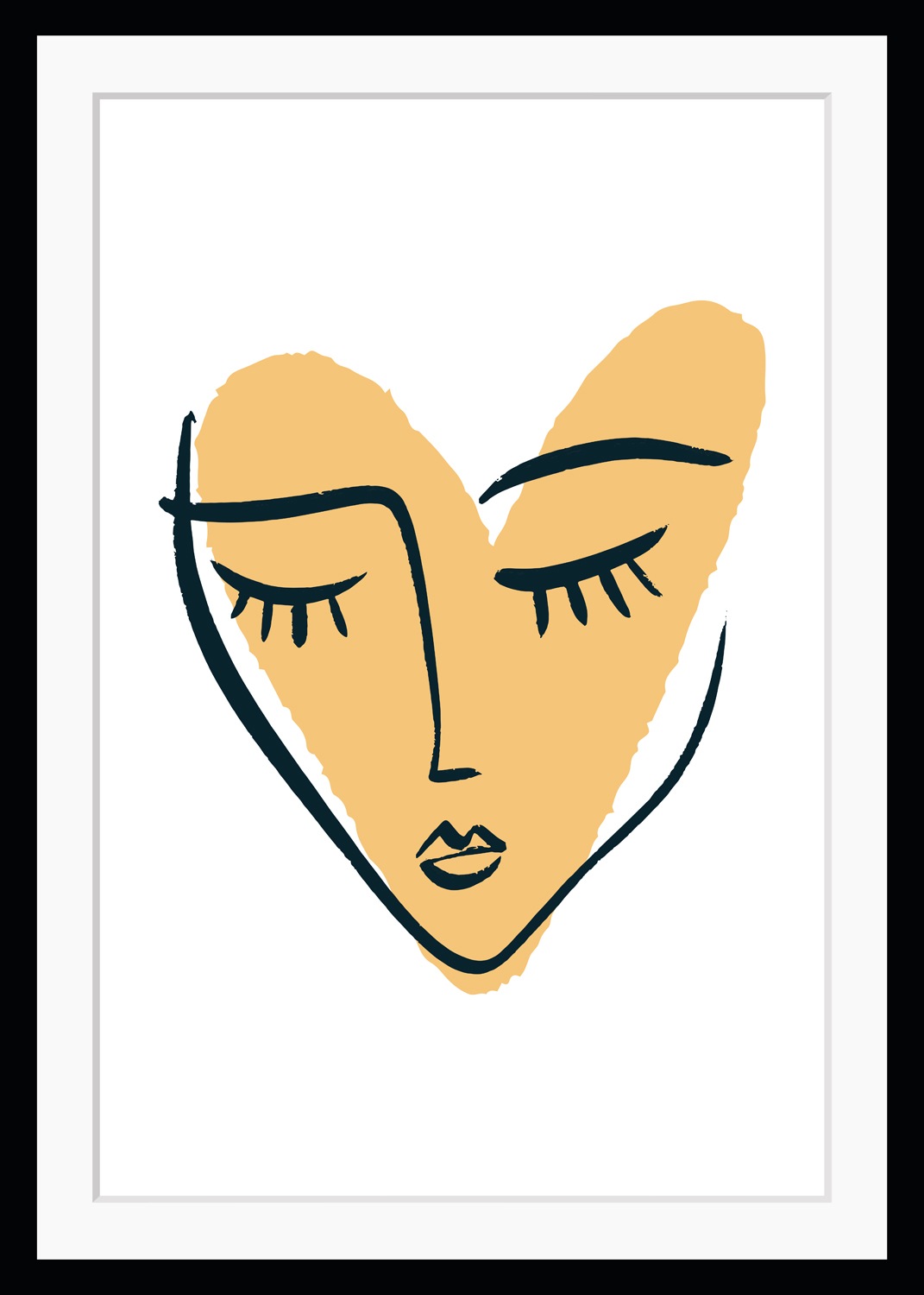 queence Bild »Finchen«, Abstrakt-Gesicht-Figuren-Frau-Gemälde-Herz-Herzbilder, HD Premium Poster-Druck inkl. Holzrahmen queence Bild »Finchen«, Abstrakt-Gesicht-Figuren-Frau-Gemälde-Herz-Herzbilder, HD Premium Poster-Druck inkl. Holzrahmen von queence