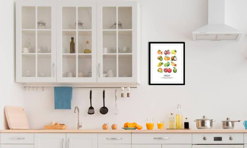 queence Bild »Obstsalat«, (1 St.), HD Premium Poster-Druck inkl. Holzrahmen von queence