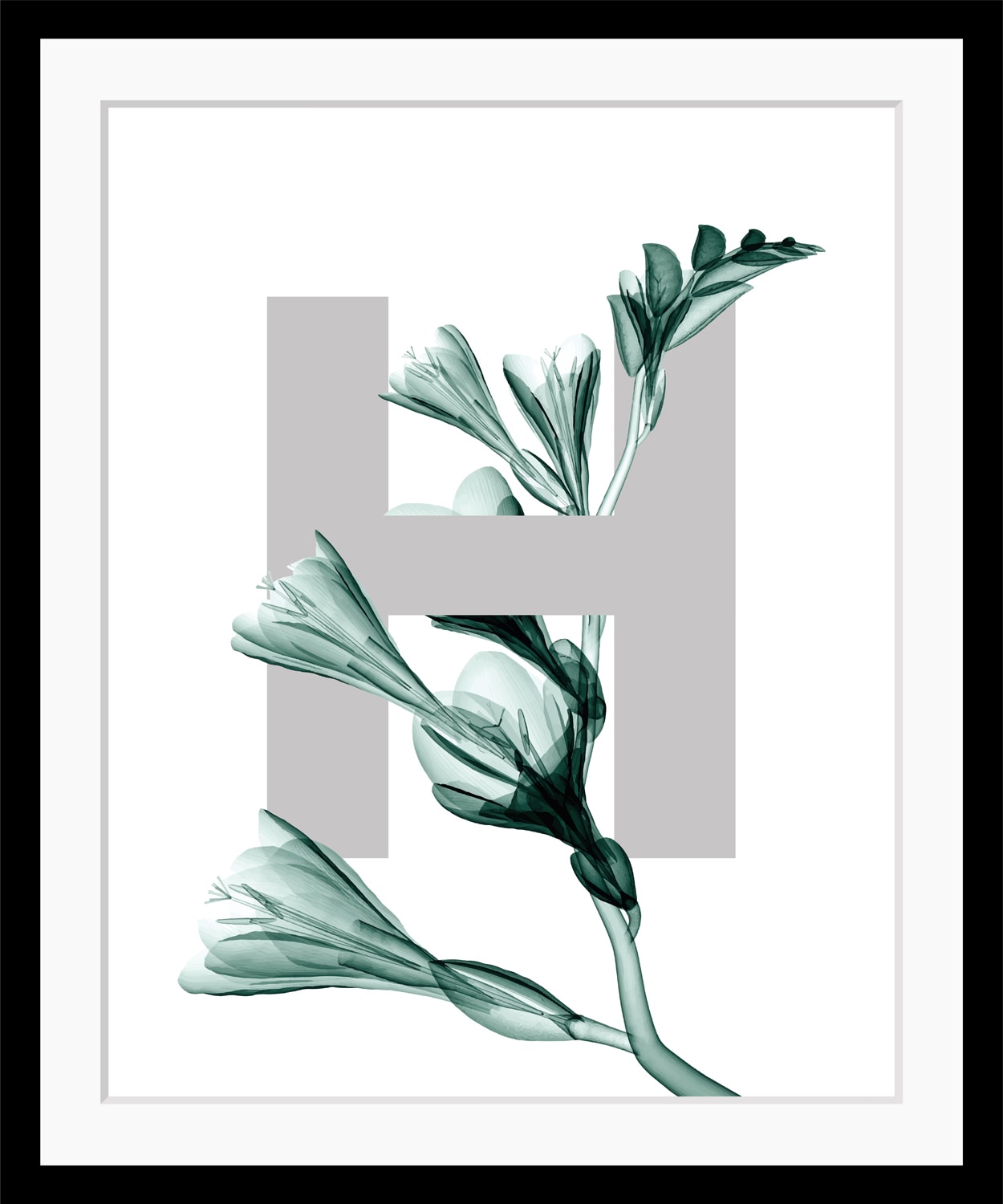 queence Bild »H-Flower«, Buchstaben, Blätter, gerahmt, Blume queence Bild »H-Flower«, Buchstaben, Blätter, gerahmt, Blume von queence