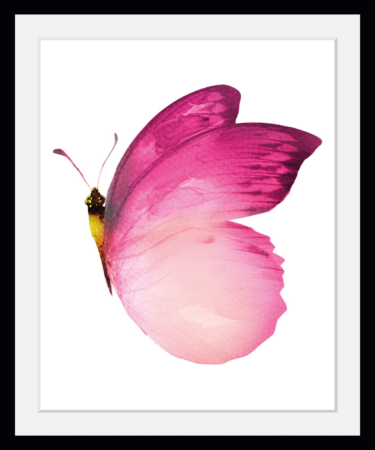 queence Bild »Judy«, Schmetterlinge-Kunst-Insekten, (1 St.), HD Premium Poster-Druck inkl. Holzrahmen von queence