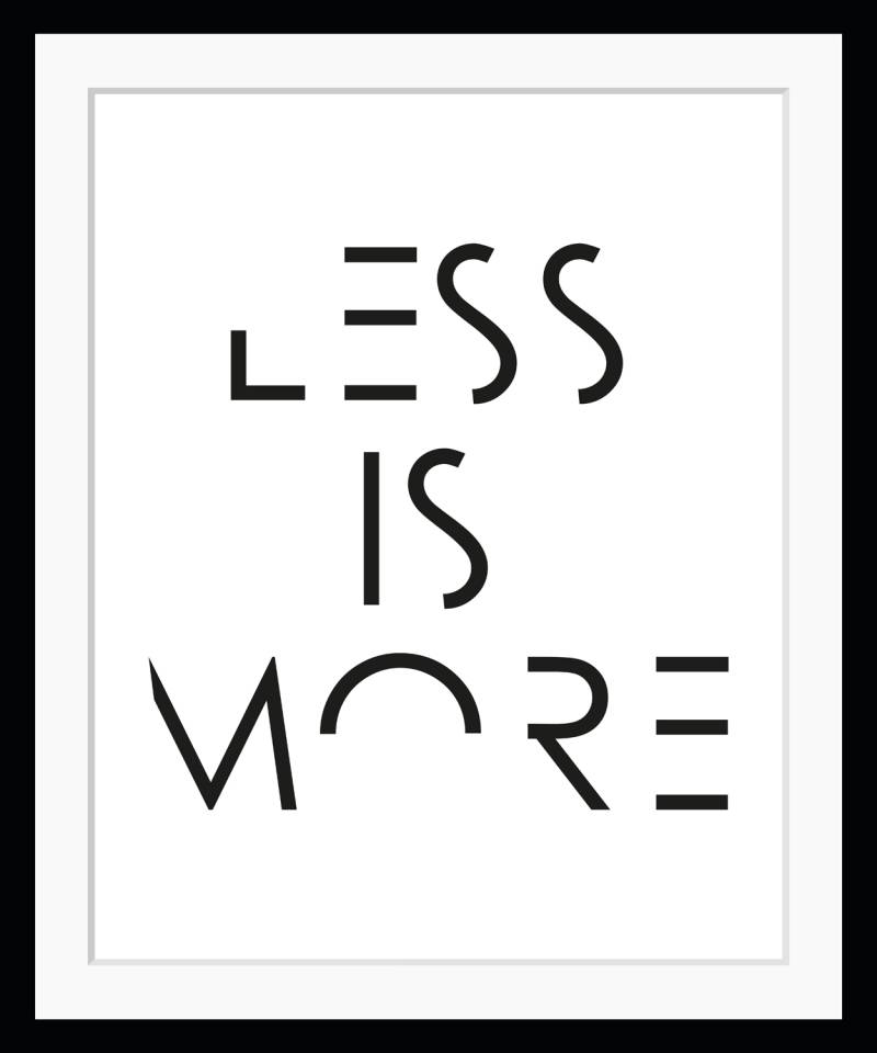 queence Bild »LESS IS MORE«, Buchstaben, Schriftzug, gerahmt von queence