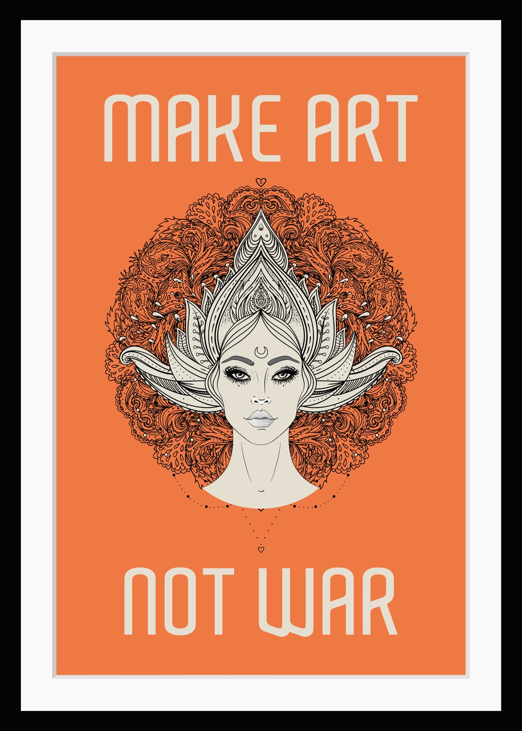 queence Bild »MAKE ART NOT WAR«, HD Premium Poster-Druck inkl. Holzrahmen von queence