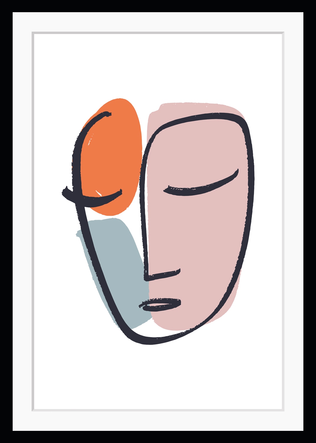 queence Bild »Manuela«, Abstrakt-Kunst-Figuren-Modern-Gemälde-Gesicht, HD Premium Poster-Druck inkl. Holzrahmen queence Bild »Manuela«, Abstrakt-Kunst-Figuren-Modern-Gemälde-Gesicht, HD Premium Poster-Druck inkl. Holzrahmen von queence