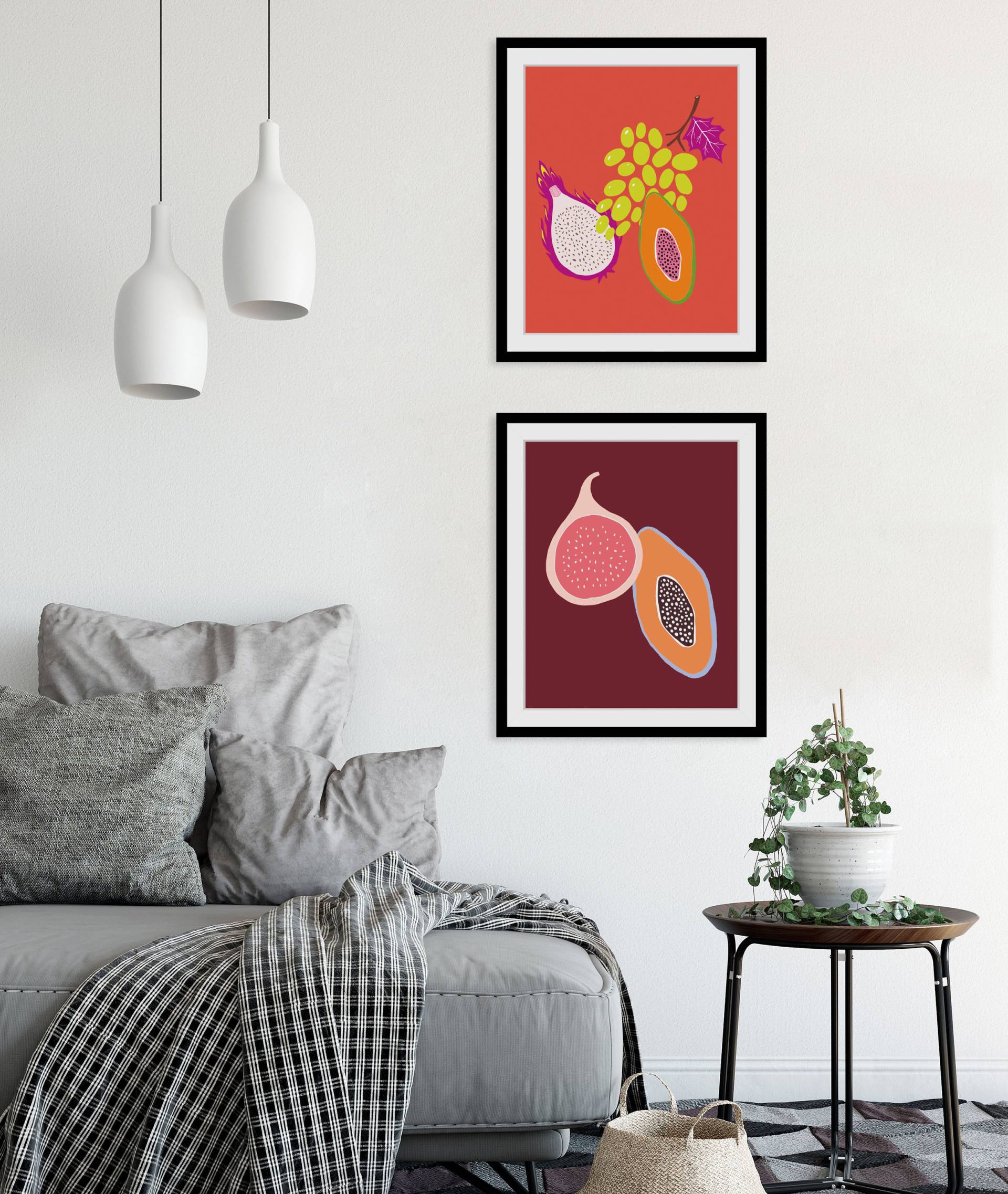 queence Bild »Neele«, Obst-Obst Bilder-Lebensmittel-Essen-Kunst-Figuren, (1 St.), HD Premium Poster-Druck inkl. Holzrahmen von queence