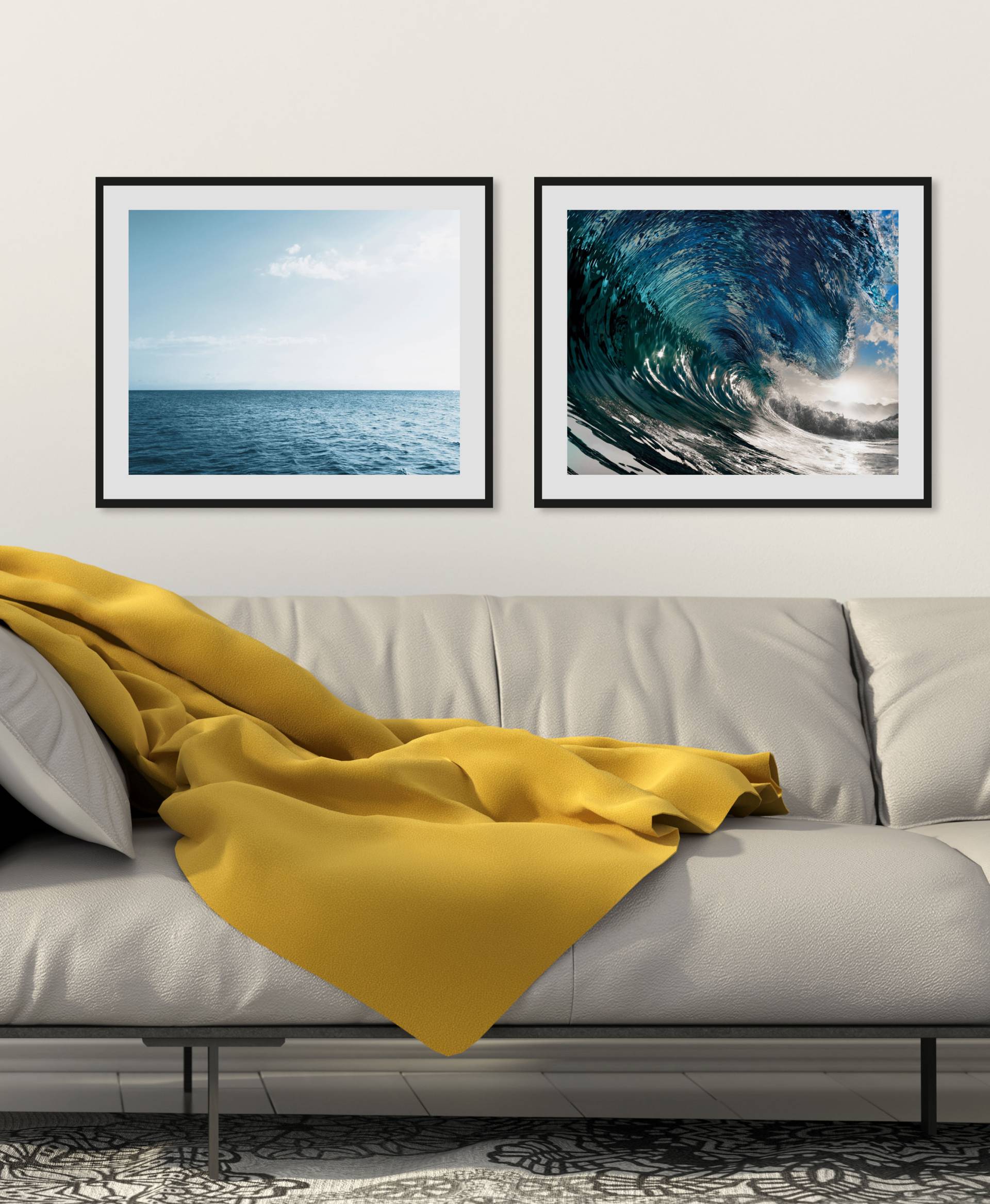 queence Bild »Ocean«, Meer-Meer Bilder-Himmel-Foto, (1 St.), HD Premium Poster-Druck inkl. Holzrahmen von queence