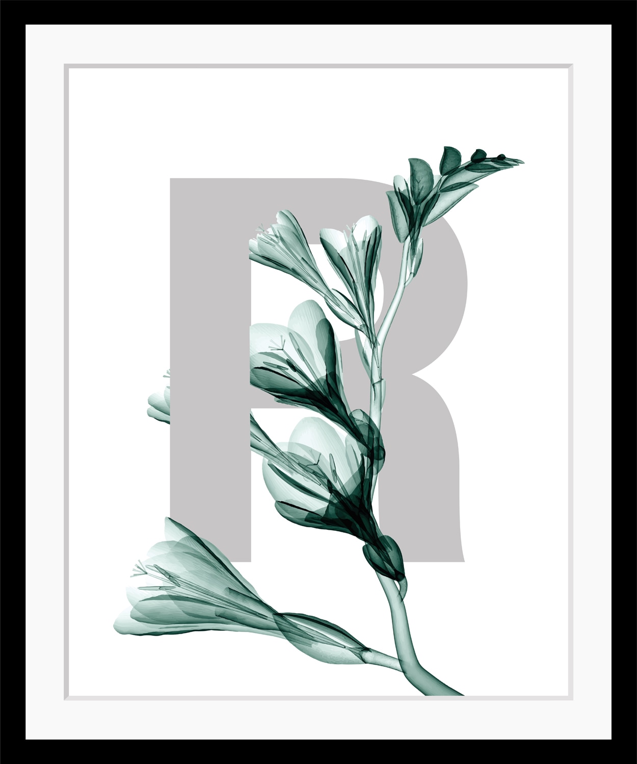queence Bild »R-Flower«, Buchstaben, Blätter, gerahmt, Blume queence Bild »R-Flower«, Buchstaben, Blätter, gerahmt, Blume von queence