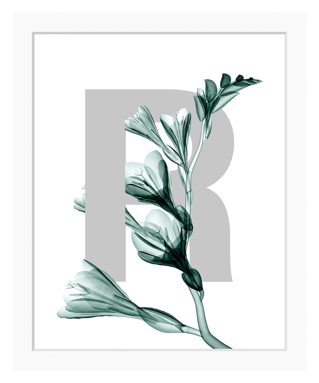 queence Bild »R-Flower«, Buchstaben, Blätter, gerahmt, Blume von queence