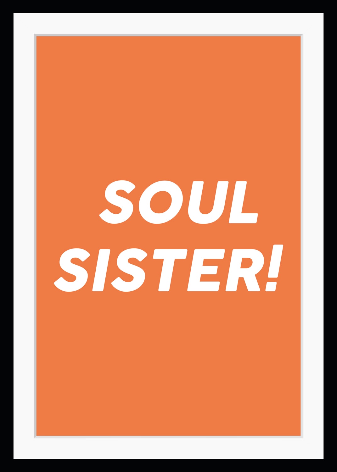 queence Bild »SOUL SISTER!«, Sprüche-Schriftzug-Schriftzüge, HD Premium Poster-Druck inkl. Holzrahmen von queence