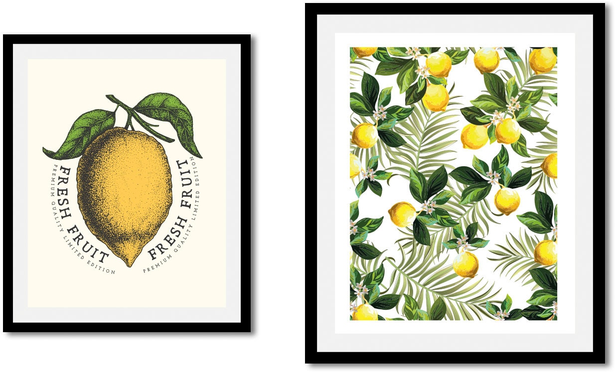 queence Bild »Set Citrus«, (2 St.), gerahmt von queence