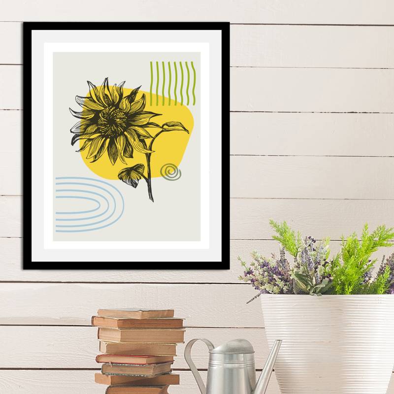 queence Bild »Sunflower«, (1 St.), HD Premium Poster-Druck inkl. Holzrahmen von queence