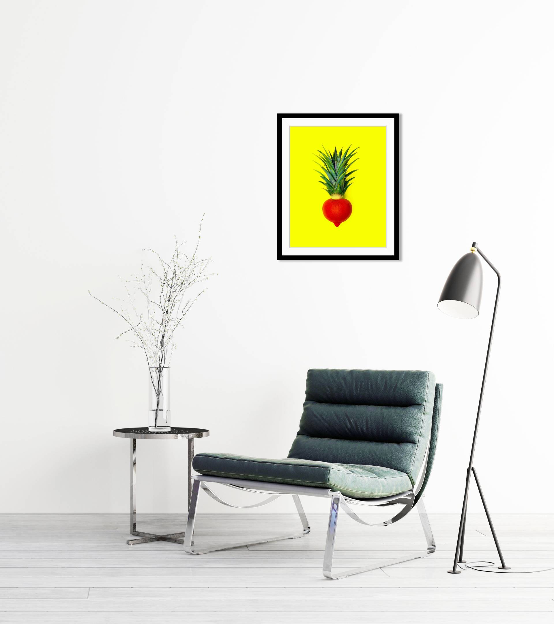 queence Bild »Tristan«, Obst-Obst Bilder-Lebensmittel-Essen-Kunst-Figuren, (1 St.), HD Premium Poster-Druck inkl. Holzrahmen von queence