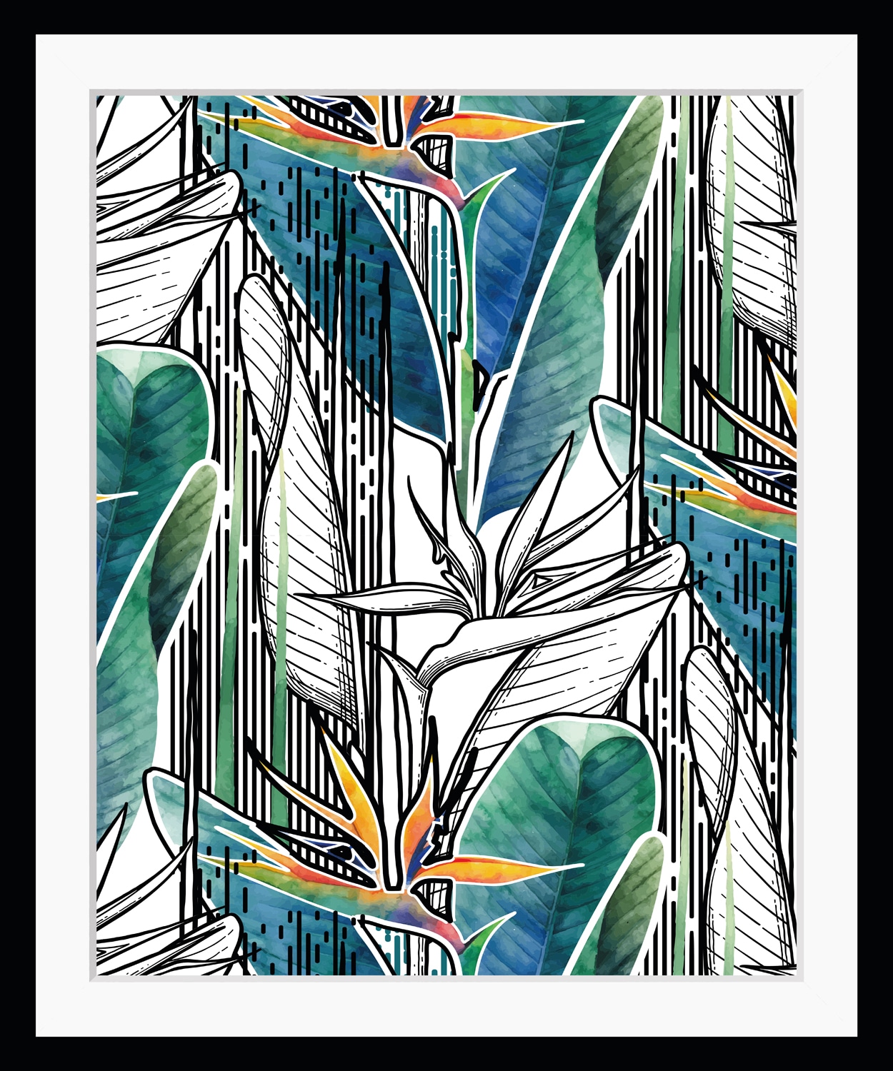 queence Bild »Watson«, Blätter-Pflanzen-Pflanzenbilder-Schwarz-Weiss-Kunst, HD Premium Poster-Druck inkl. Holzrahmen queence Bild »Watson«, Blätter-Pflanzen-Pflanzenbilder-Schwarz-Weiss-Kunst, HD Premium Poster-Druck inkl. Holzrahmen von queence