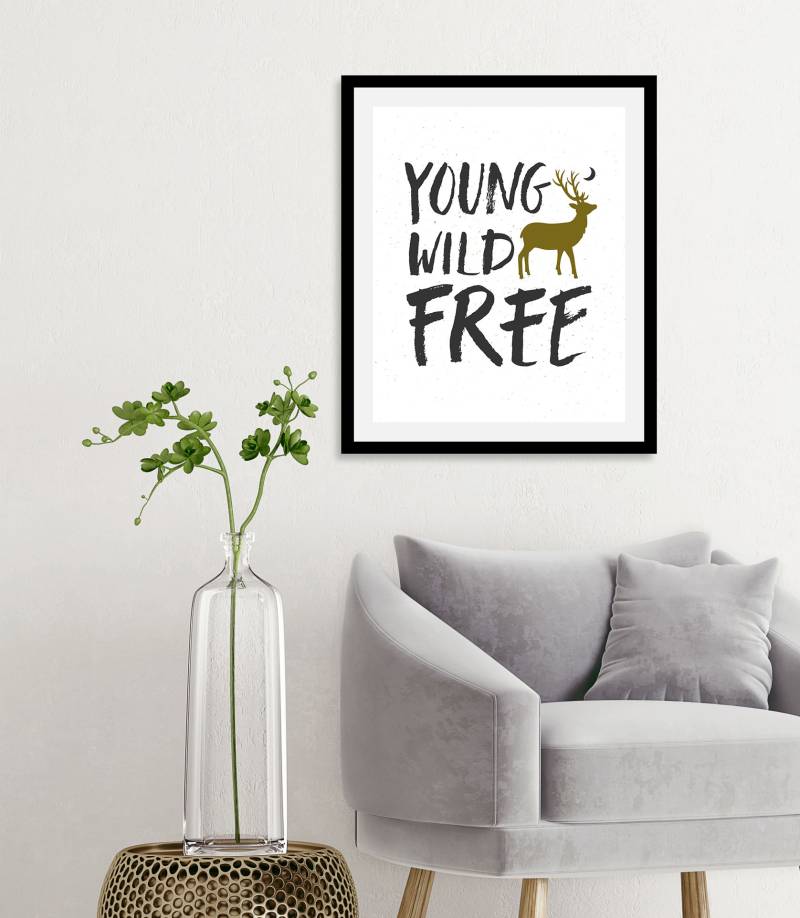 queence Bild »Young Wild Free«, Stadt, (1 St.), gerahmt von queence