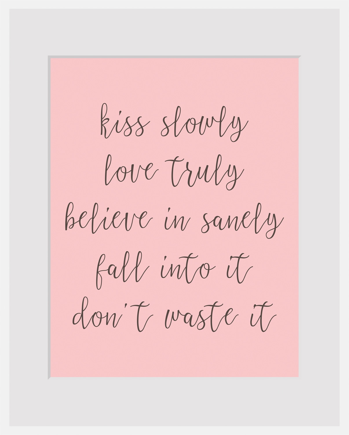 queence Bild »kiss slowly«, Sprüche & Texte, Spruch, gerahmt queence Bild »kiss slowly«, Sprüche & Texte, Spruch, gerahmt von queence