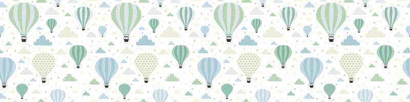queence Bordüre »Ballonfahrt«, gemustert, 3er Set, selbstklebend, kinderleichte Anbringung, Sticker von queence
