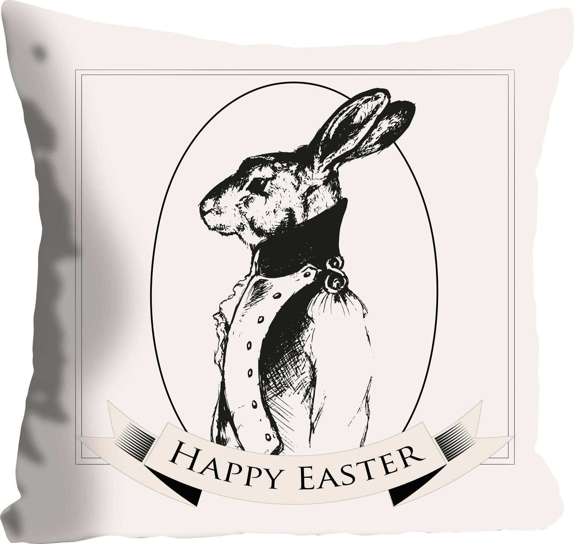 queence Dekokissen »Bux Bunny«, Kissenhülle,Hase im Anzug,Happy Easter,Ostern,Festlich,Niedlich von queence