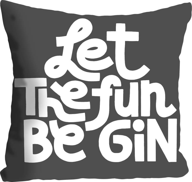 queence Dekokissen »LET THE FUN BE GIN«, mit einem Schriftzug, Kissenhülle ohne Füllung, 1 Stück von queence