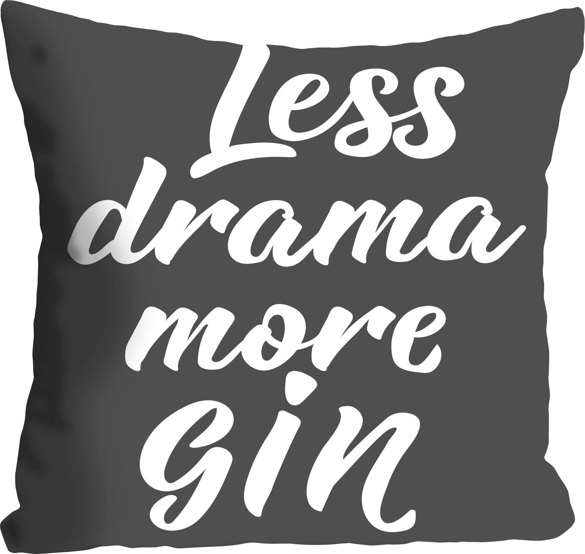 queence Dekokissen »Less drama more Gin«, mit einem Schriftzug, Kissenhülle ohne Füllung, 1 Stück von queence