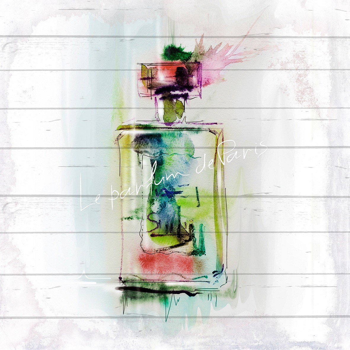 queence Holzbild »Buntes Parfum«, 50x50 cm von queence