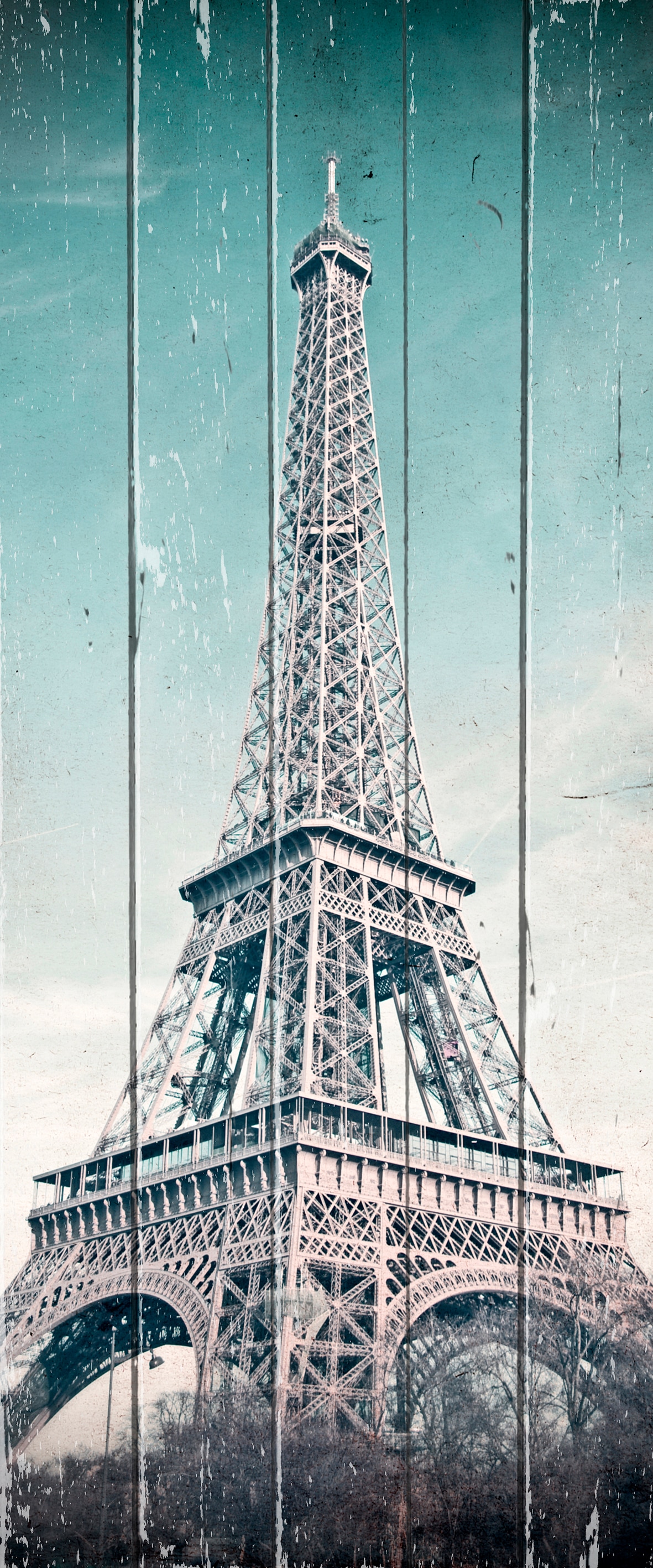 queence Holzbild »Vintage Eiffelturm«, 80x40 cm von queence