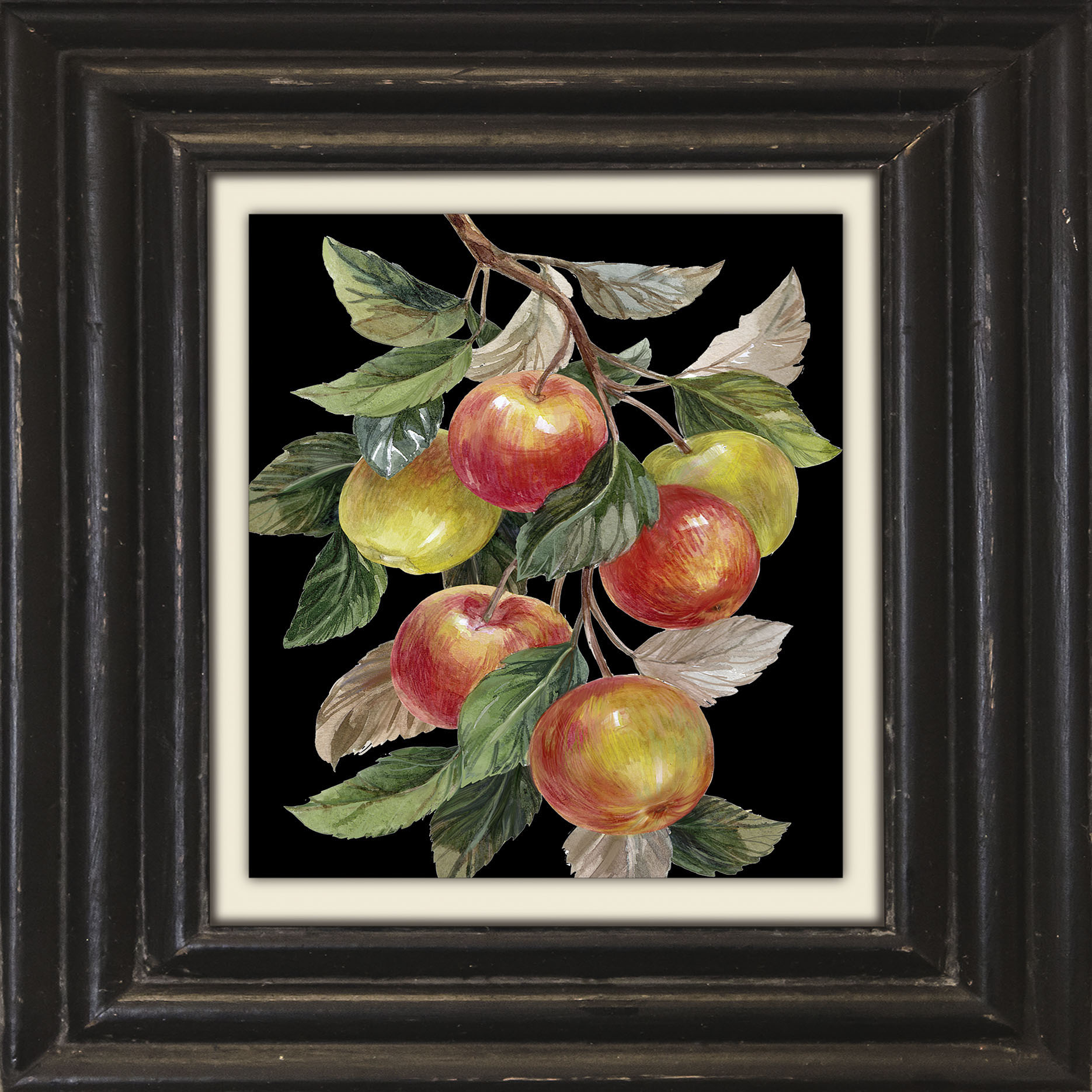 queence Leinwandbild »Äpfel«, Kunst-Obst-Stillleben-Obst Bilder, Premium-Leinwandstoff, Handarbeit aus Deutschland, 40x40cm von queence