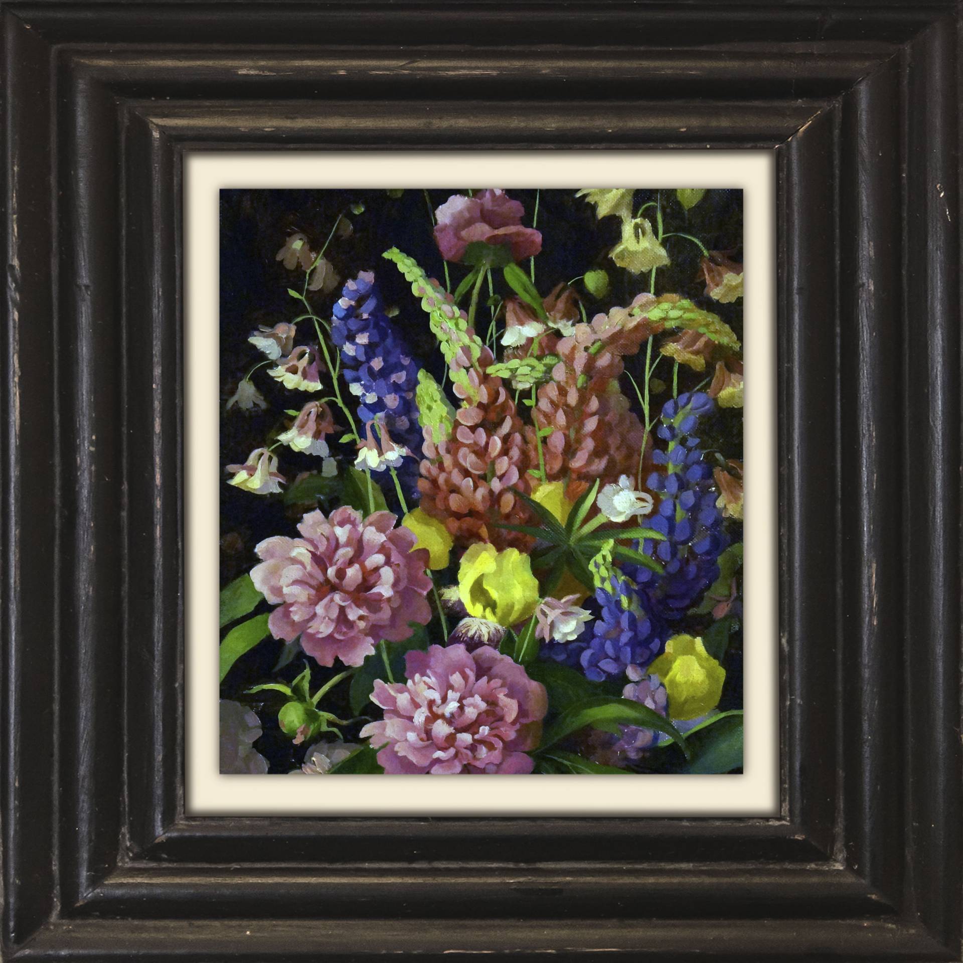 queence Leinwandbild »Blumen«, Kunst-Blumen-Blumenbilder-Stillleben-Garten-Gartenbilder, Premium-Leinwandstoff, Handarbeit aus Deutschland, 40x40cm von queence