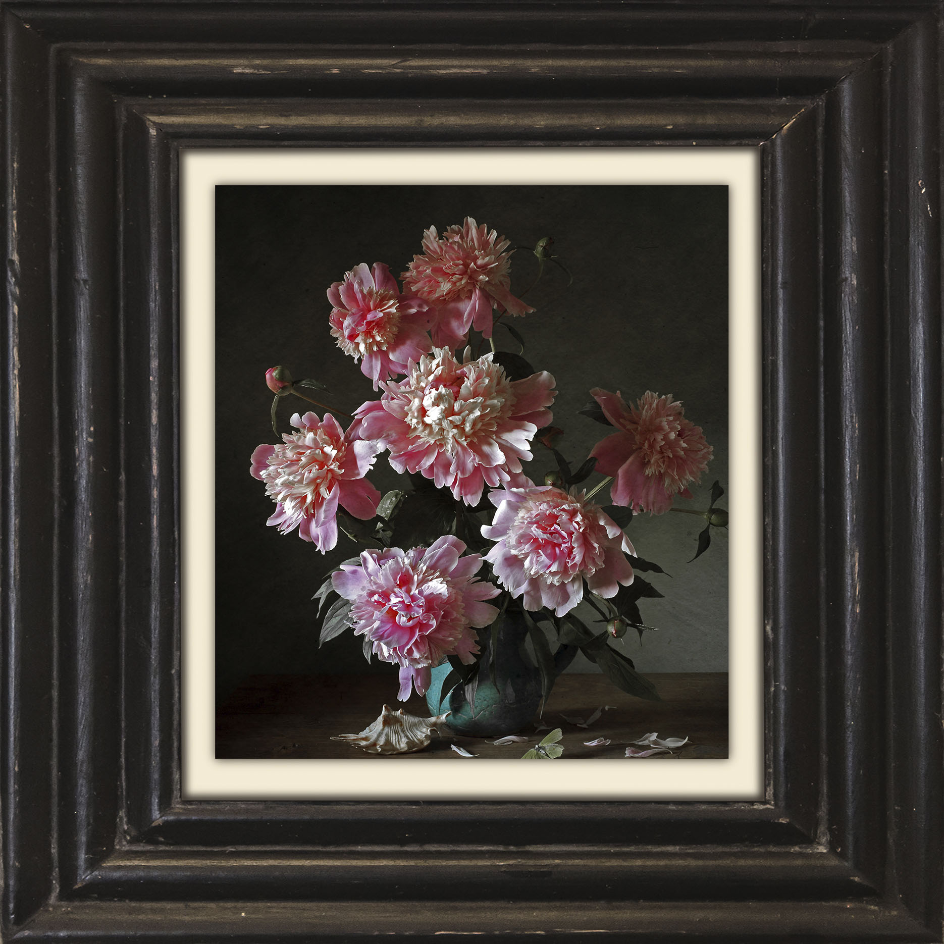 queence Leinwandbild »Blumen«, Kunst-Blumen-Blumenbilder-Vasen & Töpfe-Stillleben, Premium-Leinwandstoff, Handarbeit aus Deutschland, 40x40cm von queence