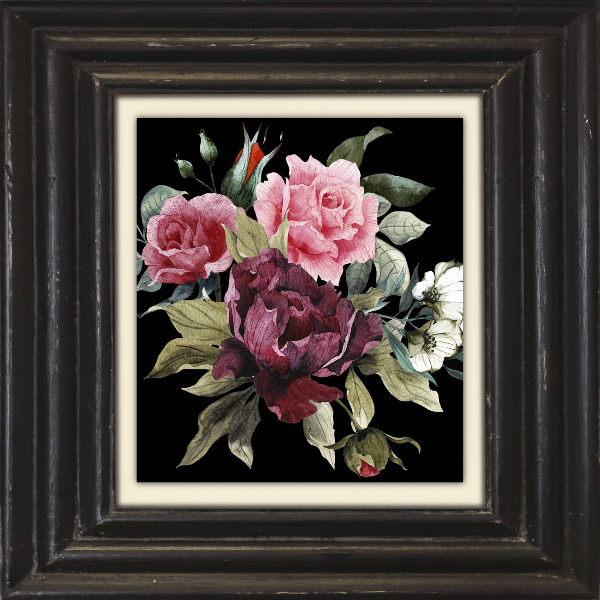 queence Leinwandbild »Blumen«, Kunst-Blumen-Blumenbilder-Stillleben-Garten-Gartenbilder, Premium-Leinwandstoff, Handarbeit aus Deutschland, 40x40cm von queence