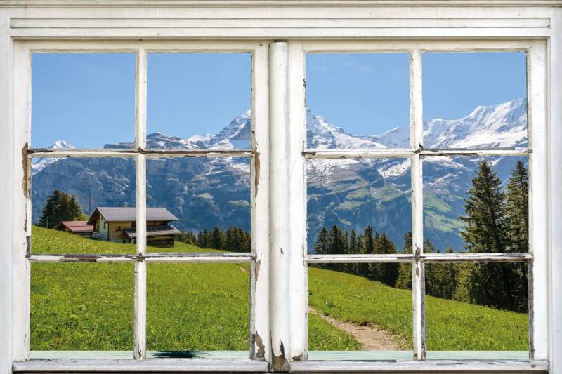 queence Leinwandbild »Südtirol«, Berge & Alpenbilder-Berghütte-Natur, (1 St.), Premium-Leinwandstoff von queence