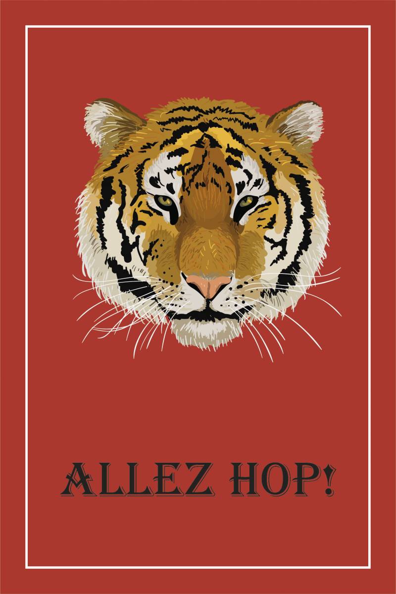 queence Leinwandbild »Tiger ALLEZ HOP!« von queence