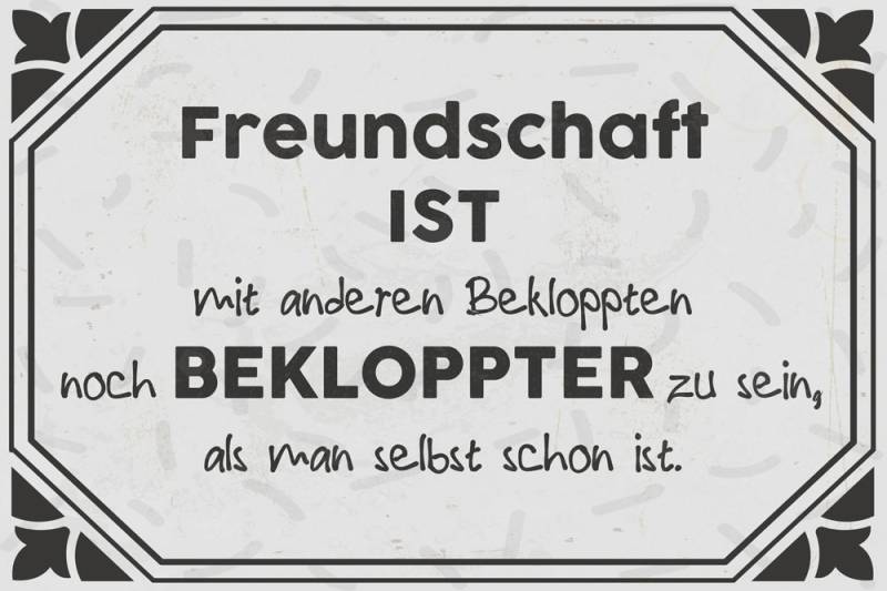 queence Metallbild »Bekloppte Freunde«, Sprüche, (1 St.), Freundschaft ist Spruch, witzig von queence