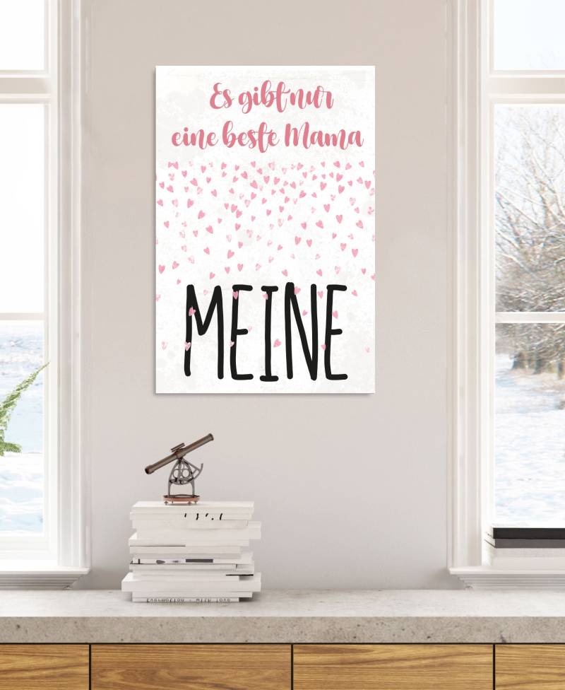 queence Metallbild »Beste Mama«, Schriftzüge, (1 St.), Stahlschilder von queence