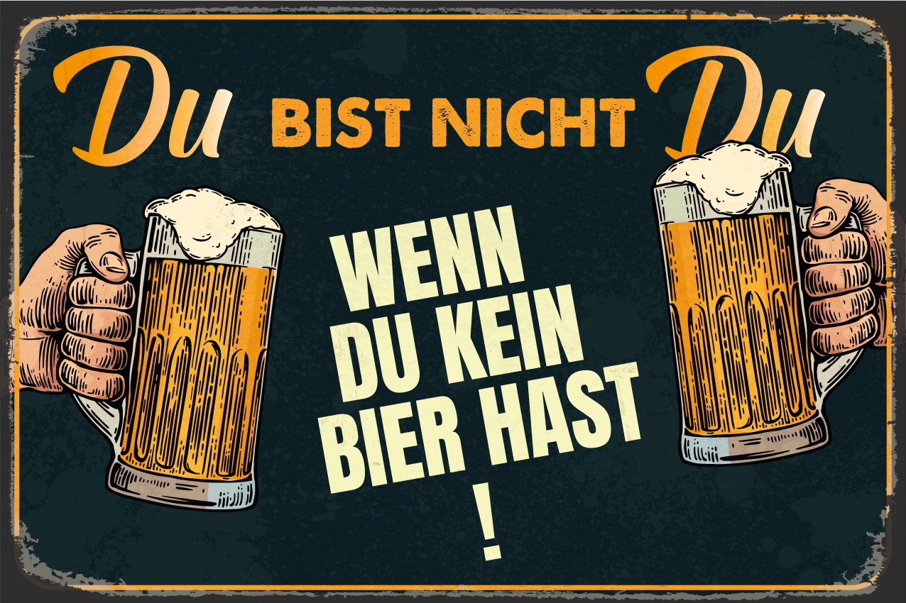 queence Metallbild »Bier Spruch Stahlschild Blechschild«, (1 St.), 20x30x0,2cm - mit 4 Lochbohrung von queence