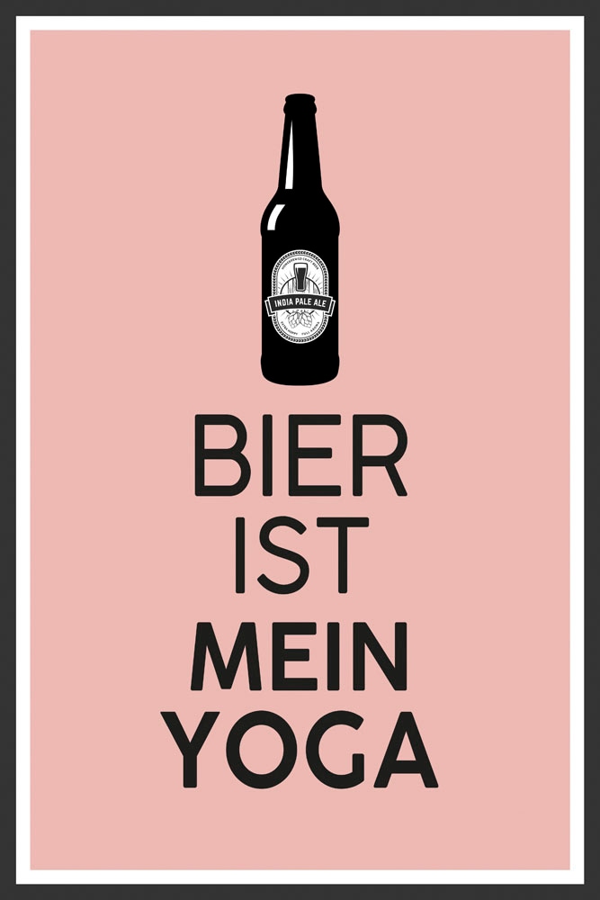 queence Metallbild »Bier Yoga«, Sprüche, (1 St.) von queence